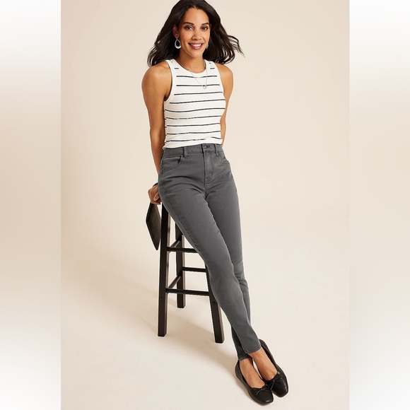 Maurice’s Grey High Waisted Color Jeggings Size 18 Reg (Hemmed to Petite Length) - Picture 2 of 16